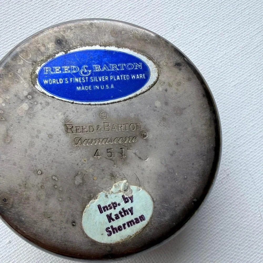 Vintage Reed and Barton silver plated trinket box with lid